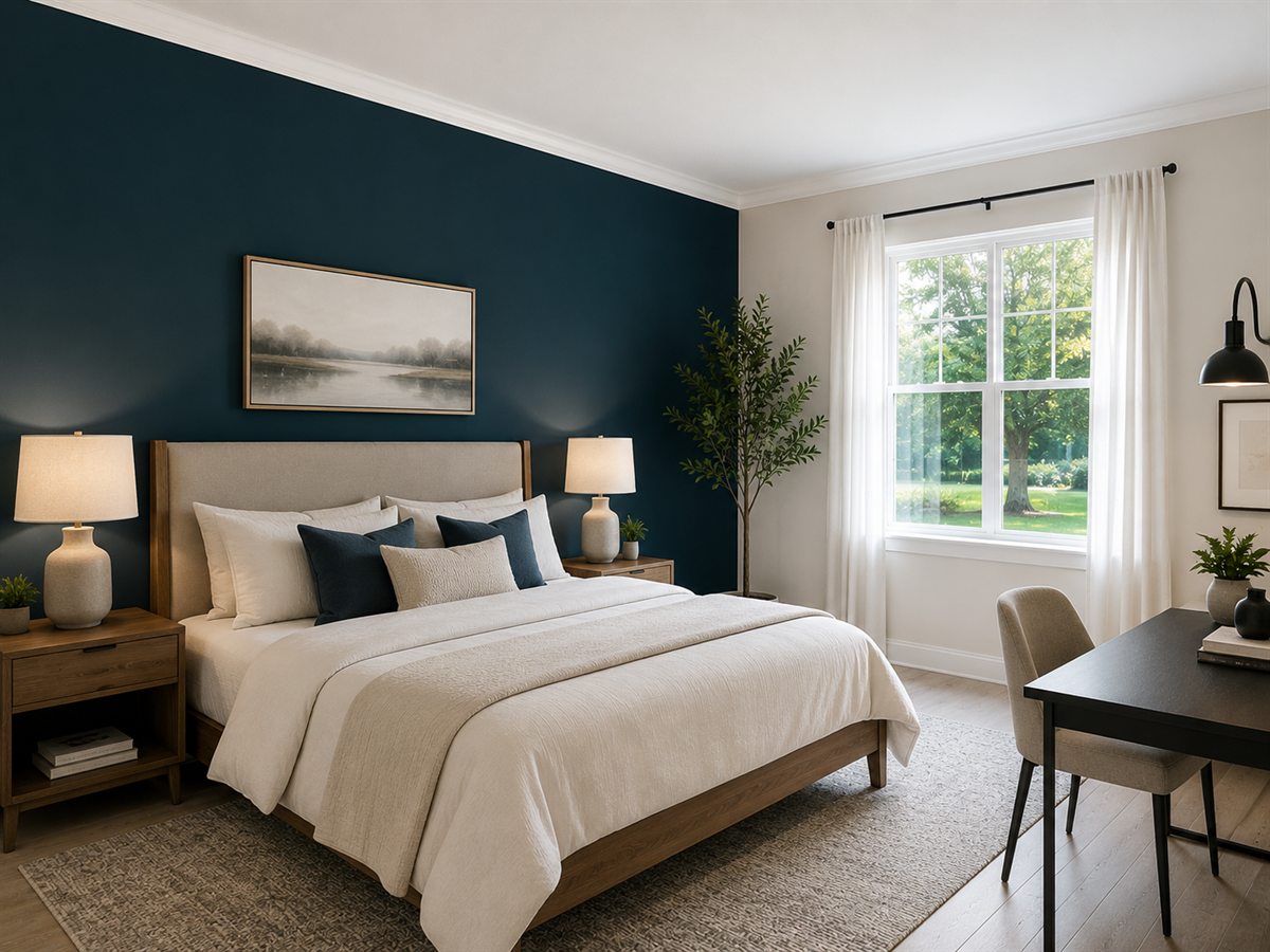Interior — accent wall + ceiling