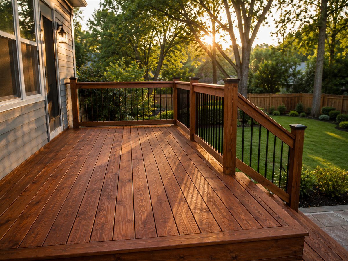 Deck staining — cedar tone