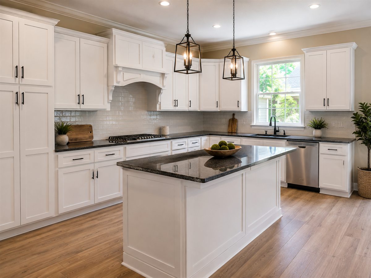 Kitchen cabinets — white refinish