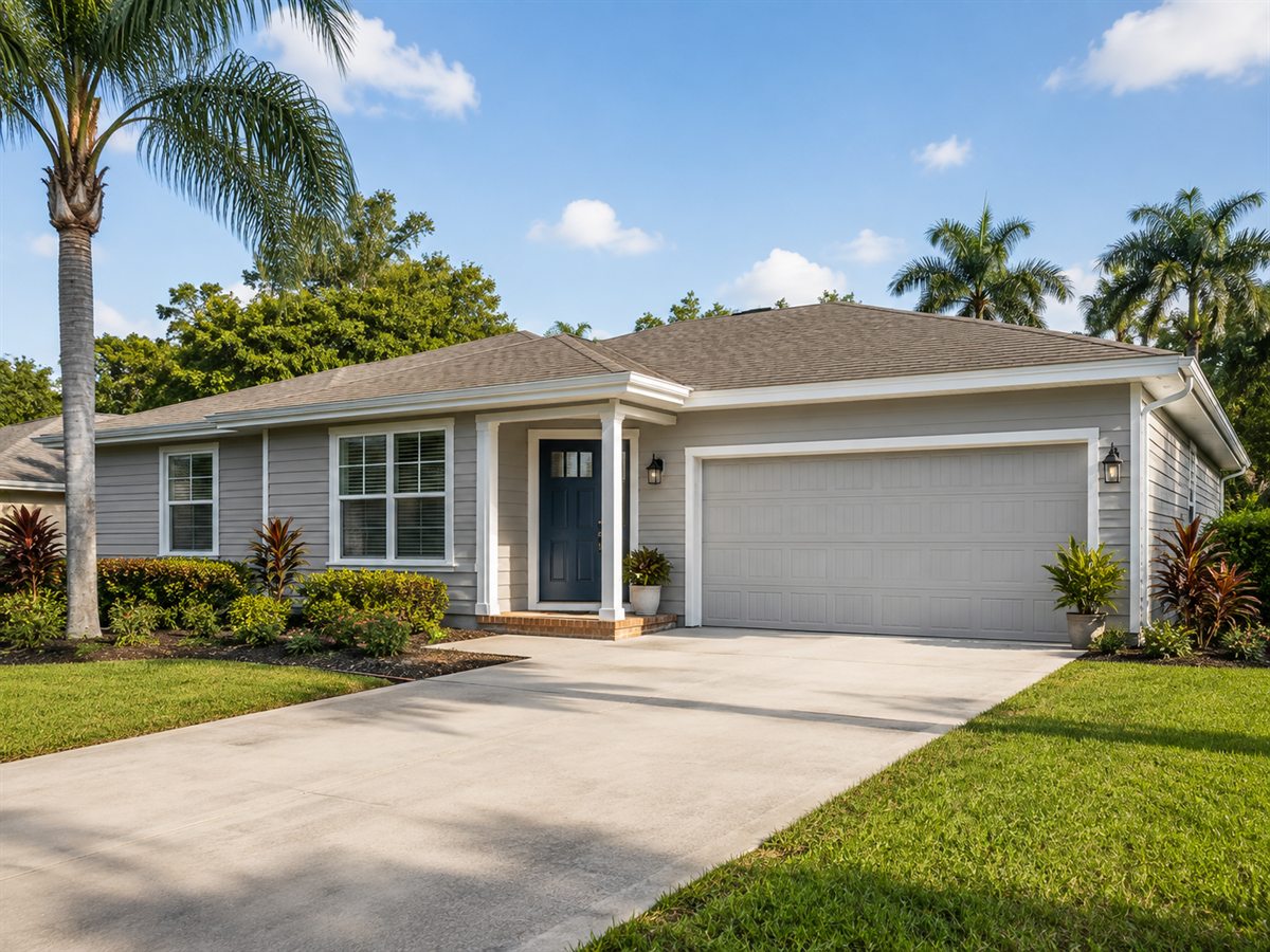 Exterior — ranch house + trim